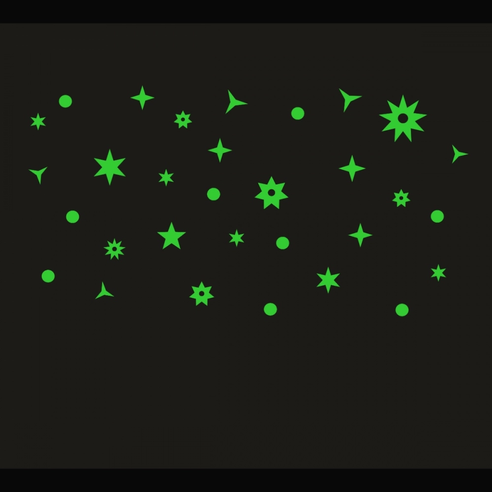 Green Galaxy Of Stars Radium Wall Sticker