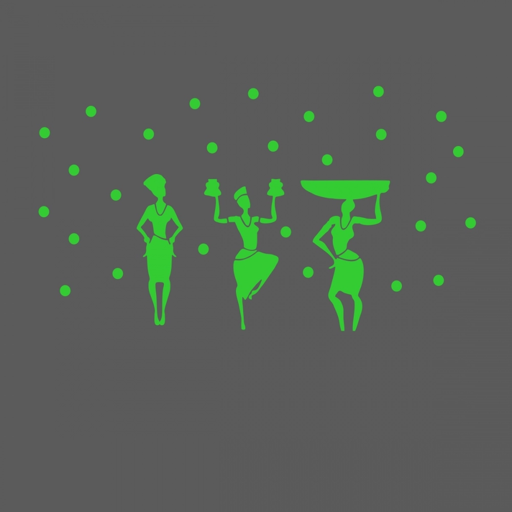Green Dancing Lady Radium Wall Sticker
