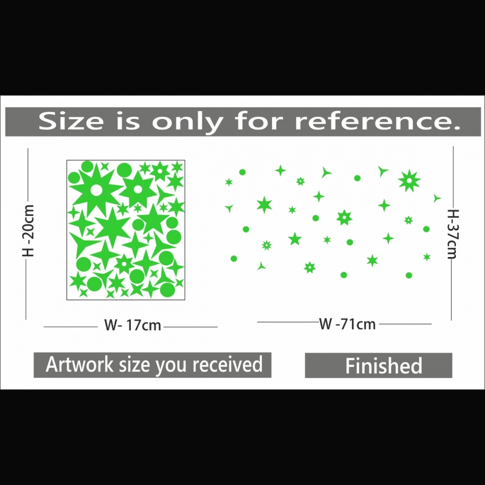 Green Galaxy Of Stars Radium Wall Sticker - Image 2
