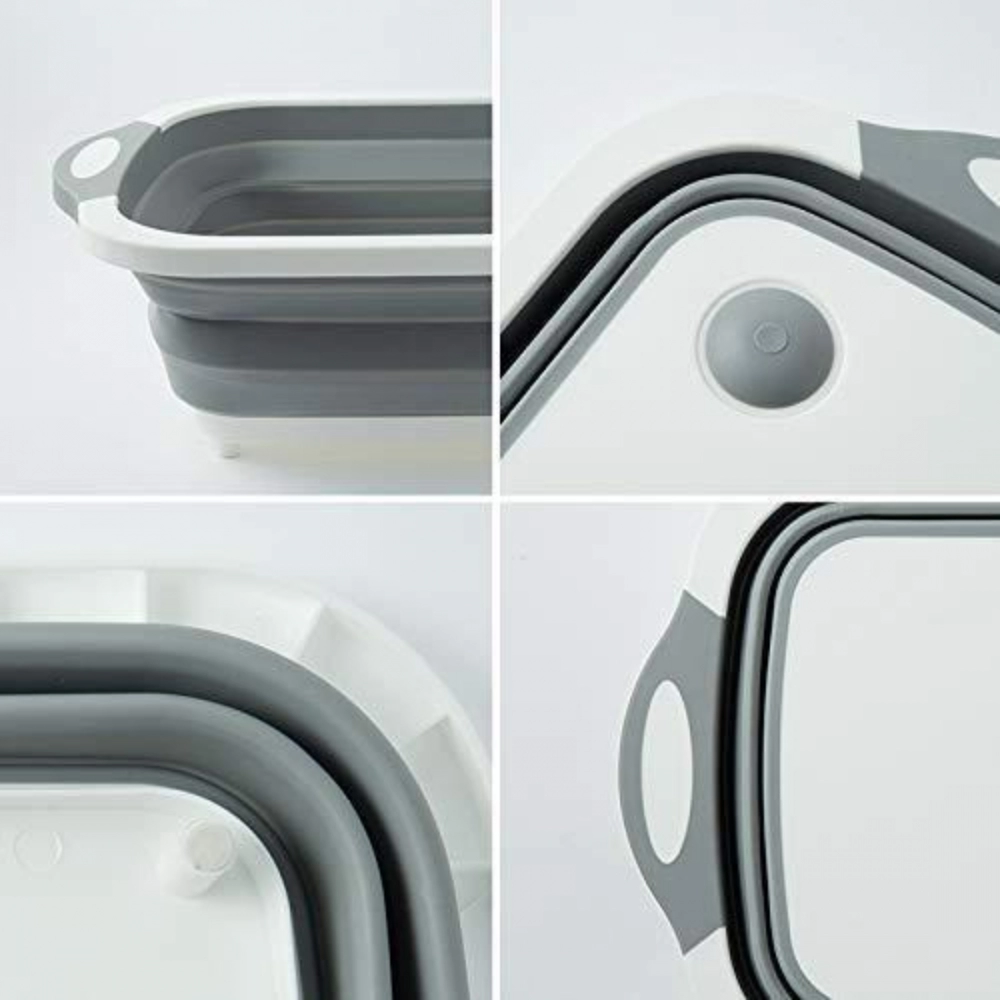 Foldable Chopping Board, Dish Rack, Washing Bowl and Draining Basket, 3in1 Multi Function - Image 5