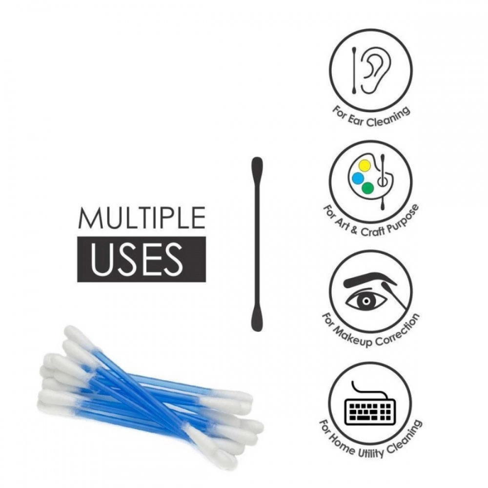 Pack Of_10 Soft And Gentle Cotton Buds (Color: Assorted) - Image 3
