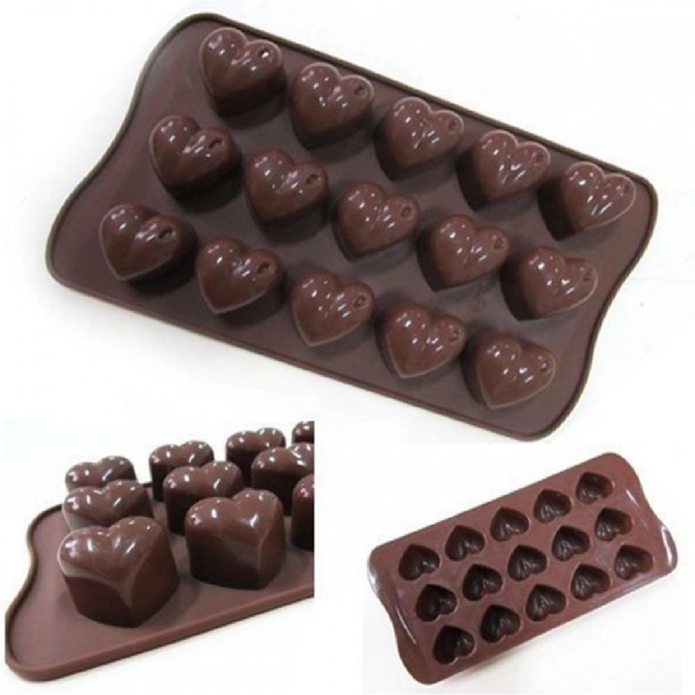 Pack Of_2 Heart Shape Design Chocolate Mold (Color: Assorted) - Image 3