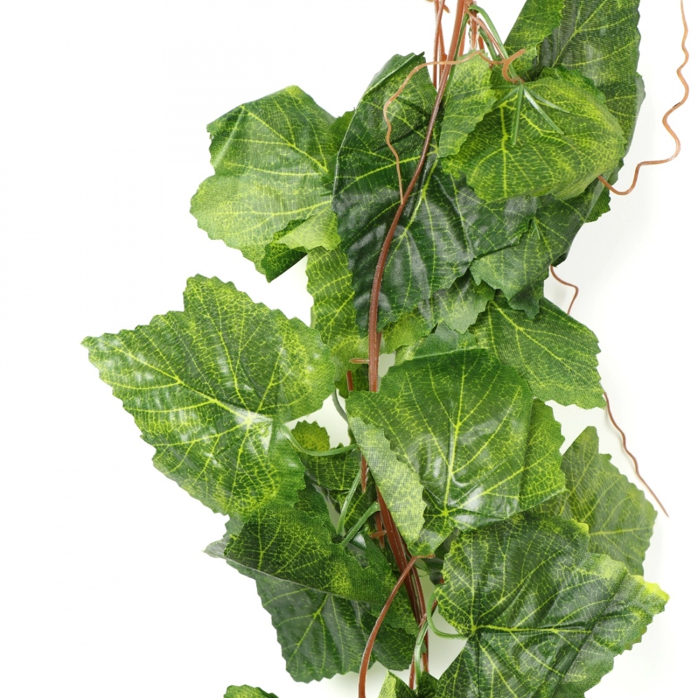 Pack Of 5 Silk Polyester Artificial Grape Leaf Vine Hanging Garland Foliage Flowers Leaf Plants For Wall Decoration (Color: Green,Length: 15 Feet) - Image 3
