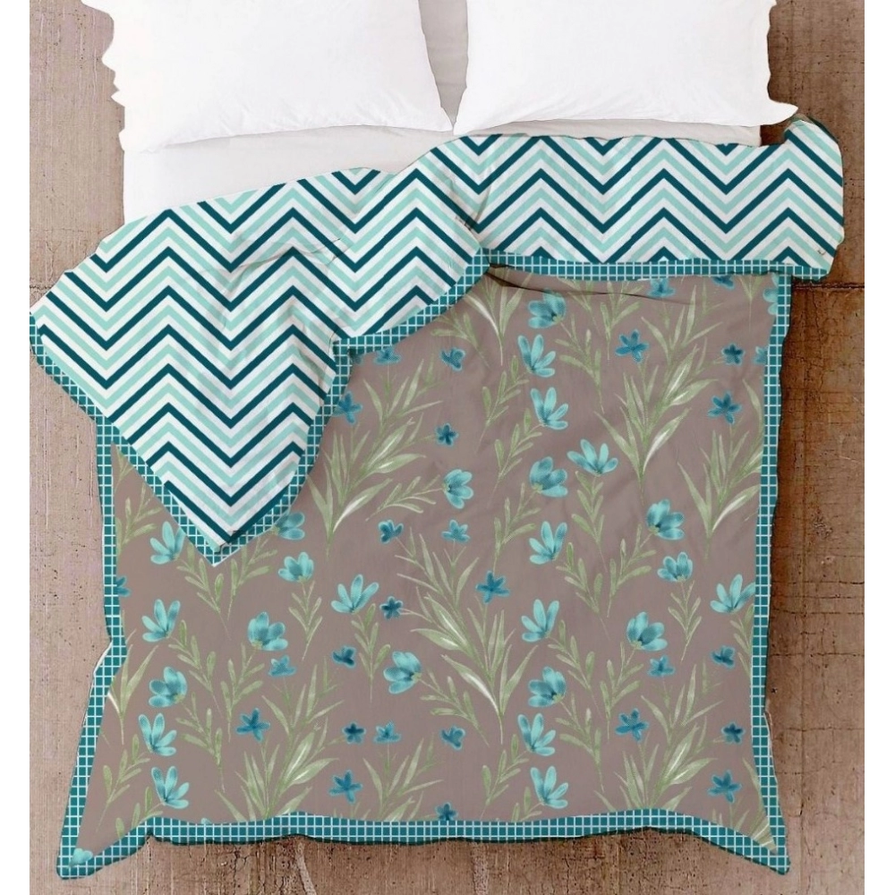 Cotton Double Reversible Light Weight Blanket King Size 228X254 Cm (Color: Multi Color, Material: Cotton) - Image 2