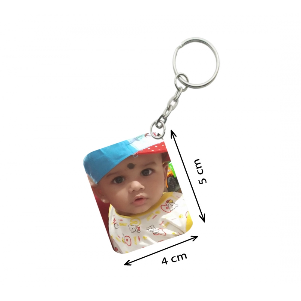 Pack Of 3_ Baby With Cap One Side Printed Rectangle Designer Keychain (Yellow) - Image 2