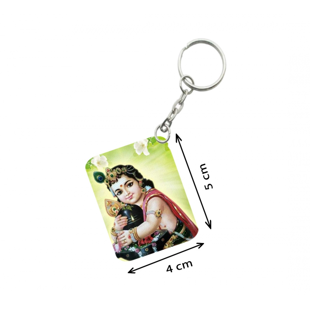 Pack Of 3_ Bala Murugan Lingam One Side Printed Rectangle Designer Keychain (Green) - Image 2