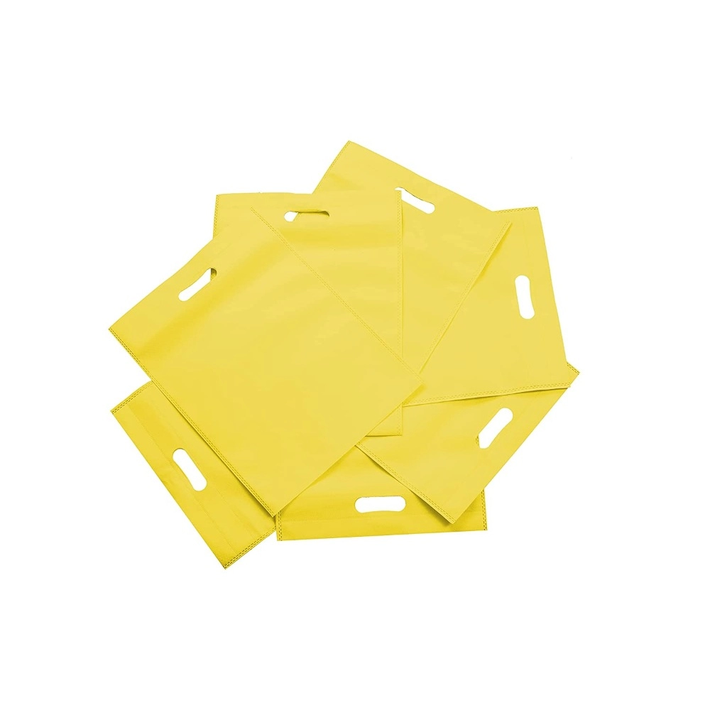 Pack Of 50_D Cut Cloth Eco Friendly Reusable Carry, Grocery Bag (Yellow) - Image 4