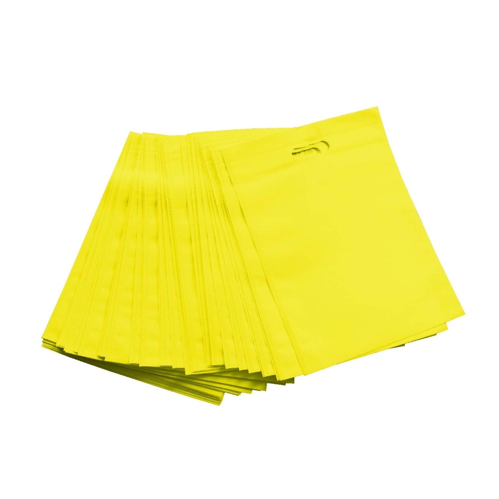 Pack Of 50_D Cut Cloth Eco Friendly Reusable Carry, Grocery Bag (Yellow) - Image 2