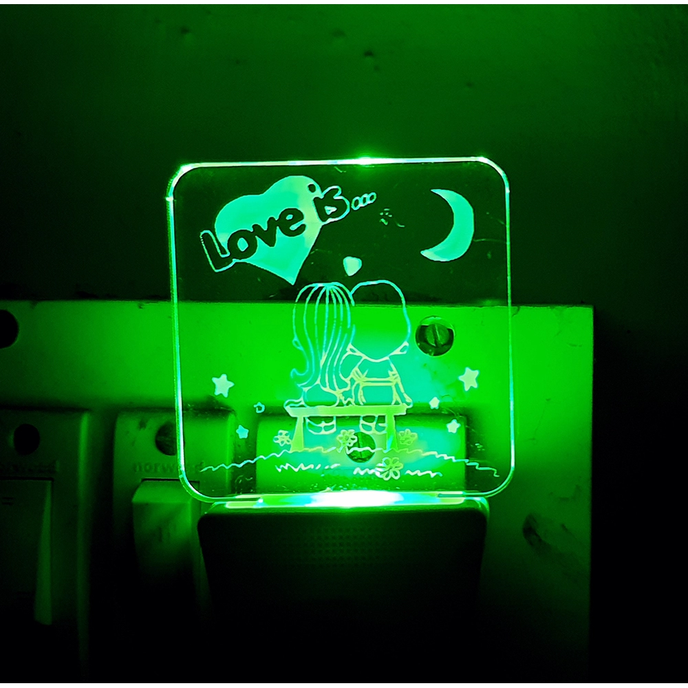 Love Is With Half Moon AC Adapter Night Lamp - Image 4