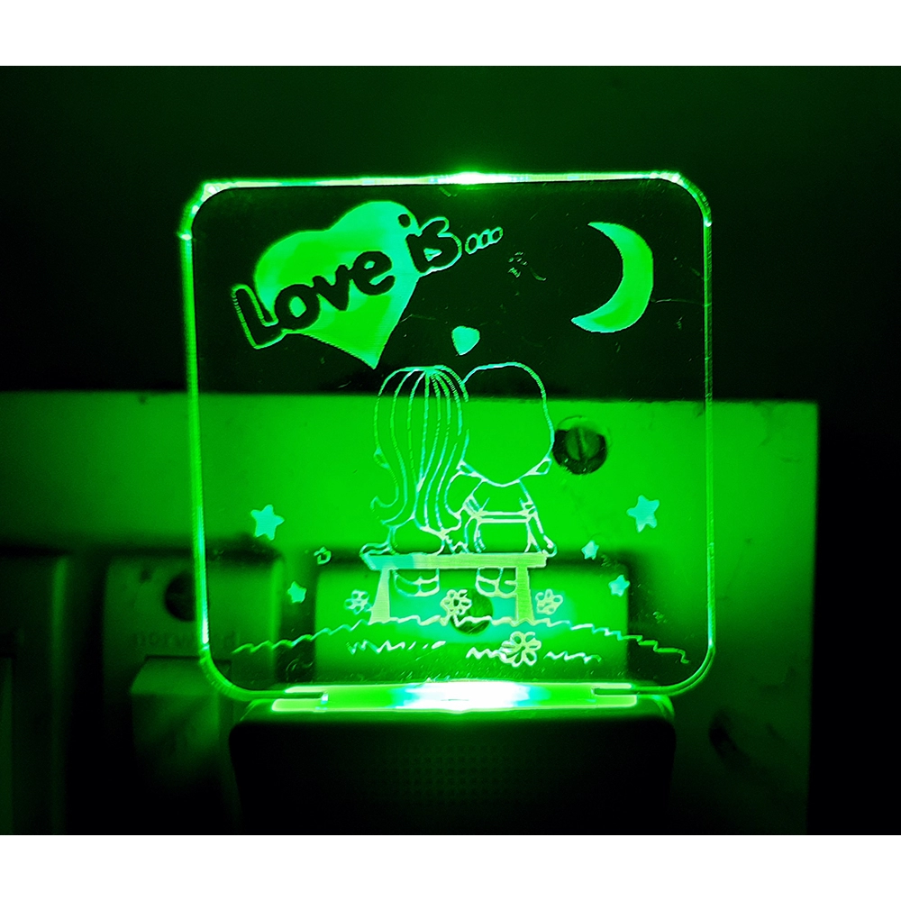 Love Is With Half Moon AC Adapter Night Lamp - Image 2