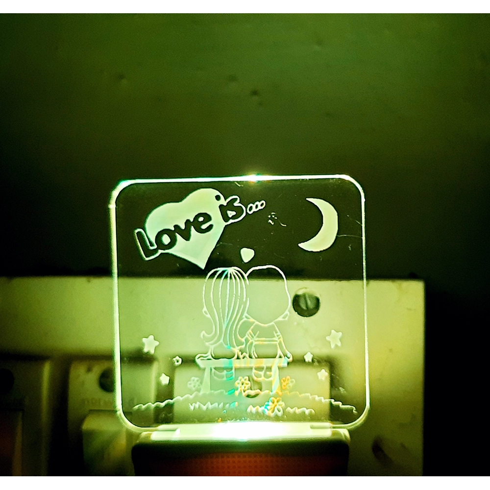 Love Is With Half Moon AC Adapter Night Lamp - Image 3